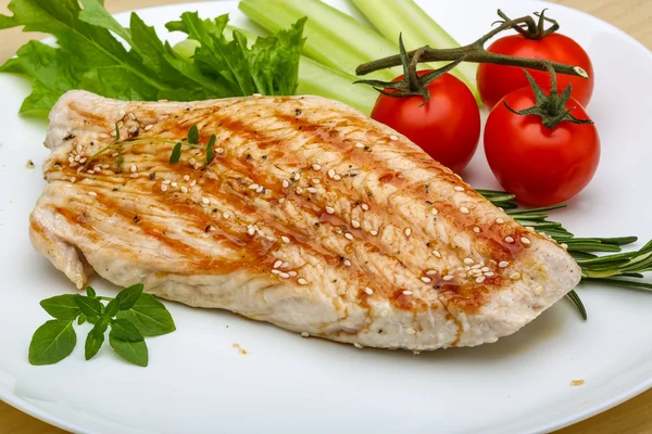 Grilled turkey steak — Stock Photo, Image