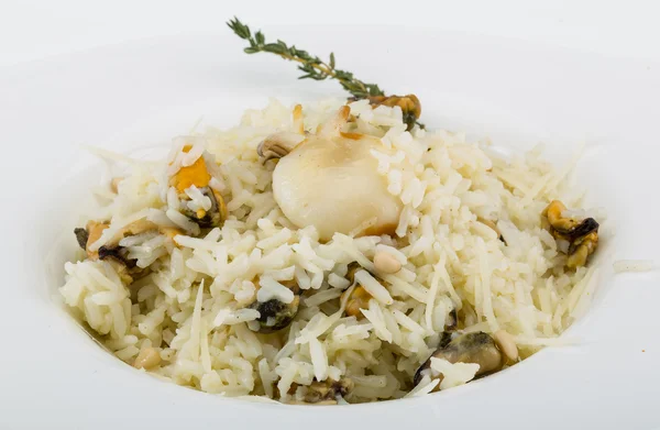 Risotto med musslor — Stockfoto