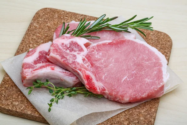 Raw pork steak — Stock Photo, Image