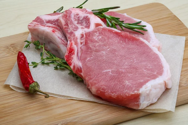 Raw pork steak — Stock Photo, Image