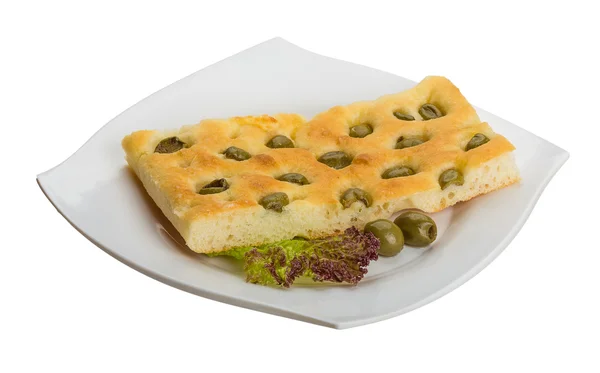 Olive bread with leaf — Stock Photo, Image