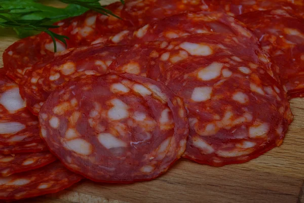Salsicha Chorizo - salame espanhol — Fotografia de Stock