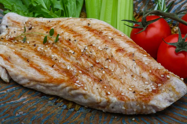 Grilled turkey steak — Stock Photo, Image