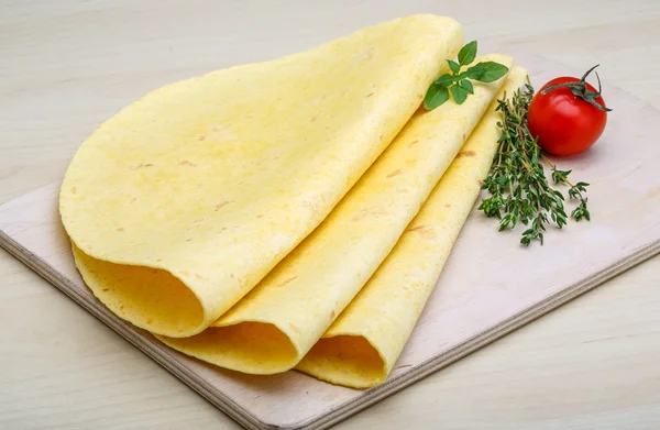 Tortilla stack with herbs — Stock Photo, Image