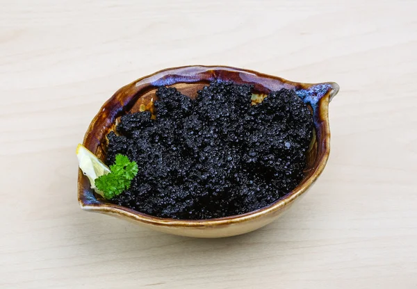 Luxusní černý kaviár — Stock fotografie