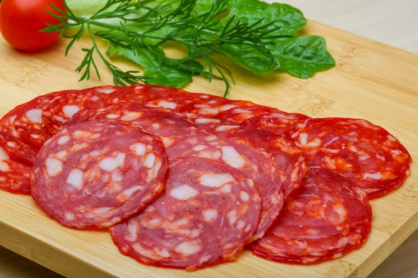 Salsicha Chorizo - salame espanhol — Fotografia de Stock