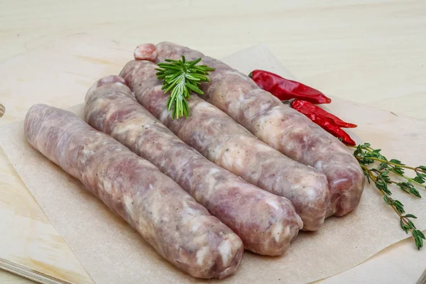 Handmade sausages for grill — Stock Photo, Image