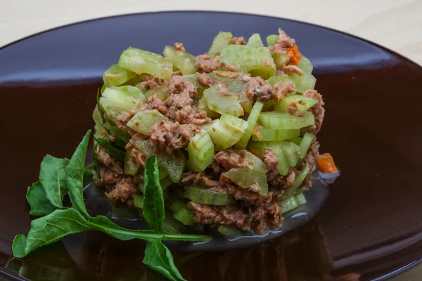Салат из тунца и сельдерея — стоковое фото