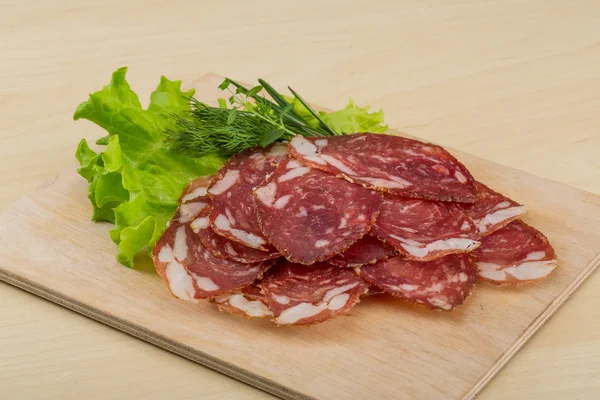 Skivad salami — Stockfoto