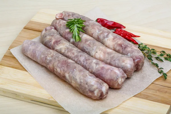 Handmade sausages for grill — Stock Photo, Image