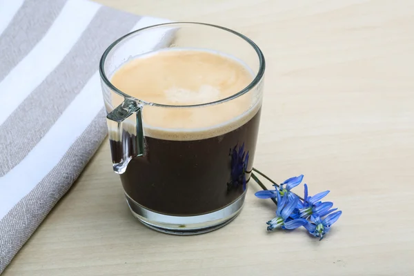 Espresso with spring flower — Stock Photo, Image