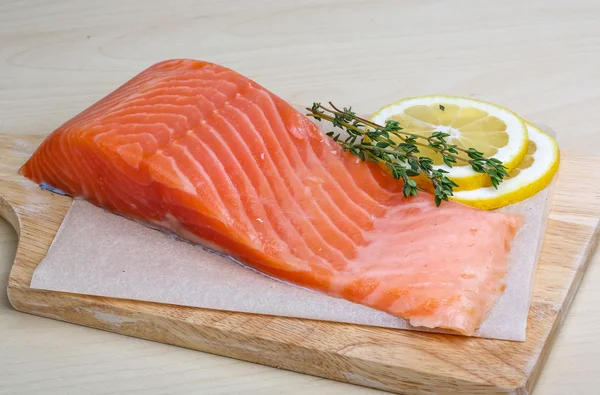 Salted Salmon on the wood background — Stock Photo, Image