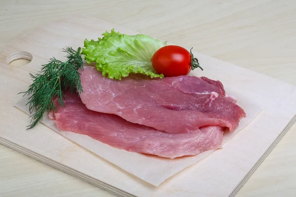 Schnitzel de porco cru — Fotografia de Stock