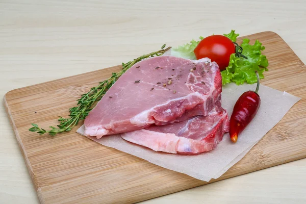 Raw pork steak — Stock Photo, Image