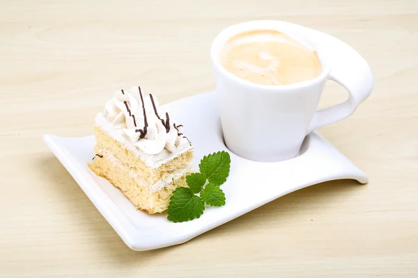 Café con pastel — Foto de Stock