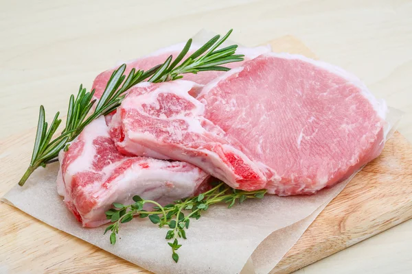 Raw pork steak — Stock Photo, Image