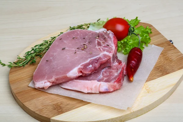 Raw pork steak — Stock Photo, Image