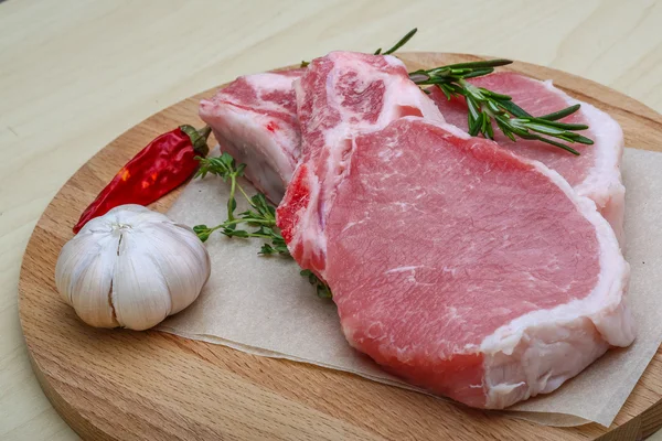 Raw pork steak — Stock Photo, Image