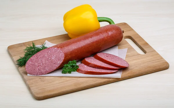 Sausage with herbs — Stock Photo, Image