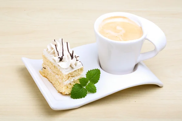 Café con pastel — Foto de Stock