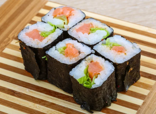 Roll with salmon — Stock Photo, Image