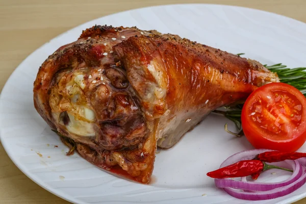 Roasted turkey leg with spices — Stock Photo, Image