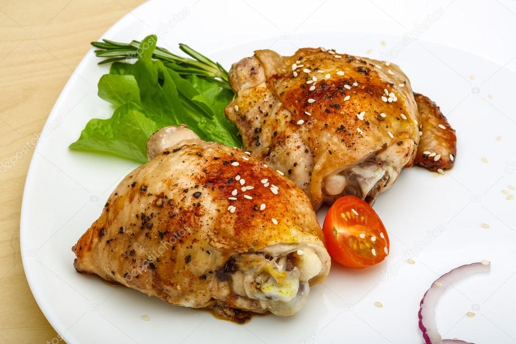Roasted chicken thighs with herbs