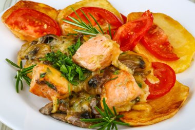 Somon ızgara sebzeli