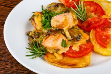 Somon ızgara sebzeli