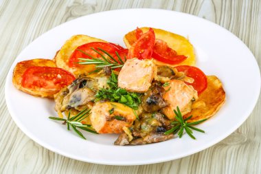 Somon ızgara sebzeli