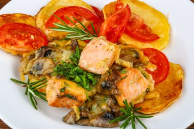 Somon ızgara sebzeli