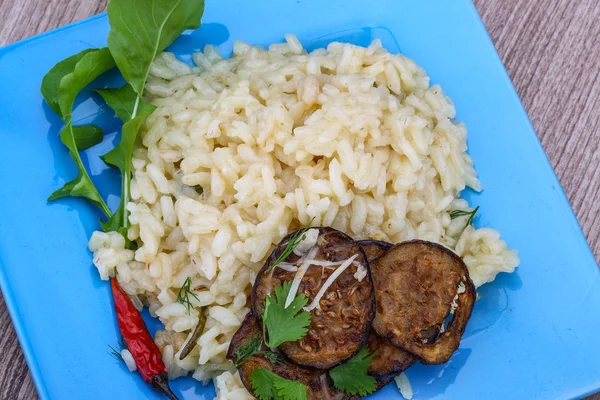 Risotto italiano com berinjela — Fotografia de Stock