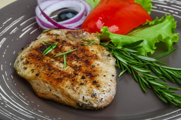 Grilled pork steak  with rosemary — Stock Photo, Image