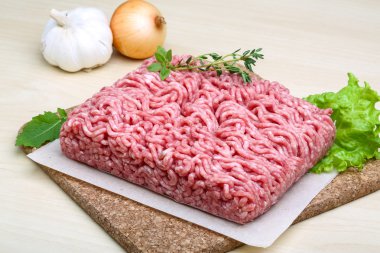 Kıyılmış et yemek için hazır