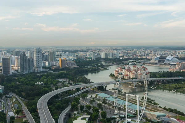 Pohled na panorama singapurského města — Stock fotografie