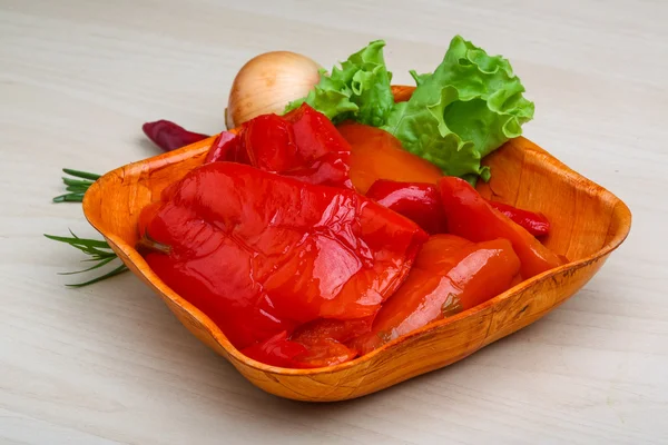 Marinated red pepper with garlic — Stock Photo, Image