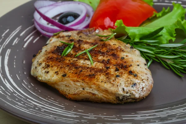 Grilled pork steak with rosemary — Stock Photo, Image