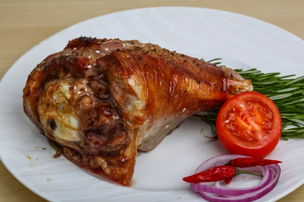 Roasted turkey leg with spices — Stock Photo, Image