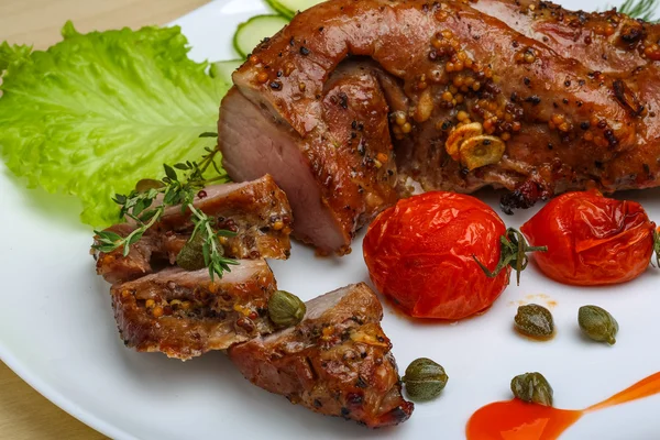 Pork  tenderloin with herbs — Stock Photo, Image