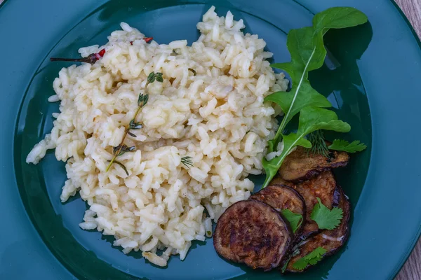 Risotto with eggplant Stock Image