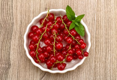 Taze olgun kırmızı kuş üzümü