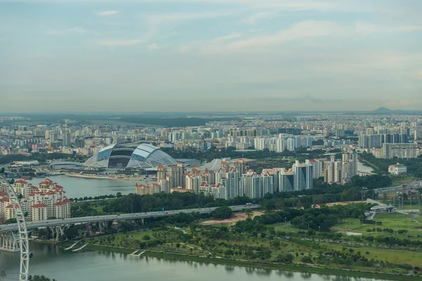 Uitzicht op singapore stad skyline — Stockfoto