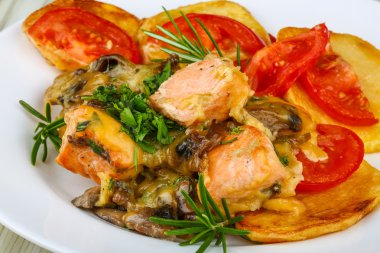 Somon ızgara sebzeli