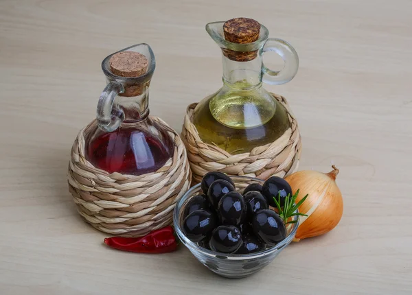Olio d'oliva e aceto — Foto Stock