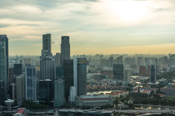 Widok na panoramę miasta Singapore — Zdjęcie stockowe