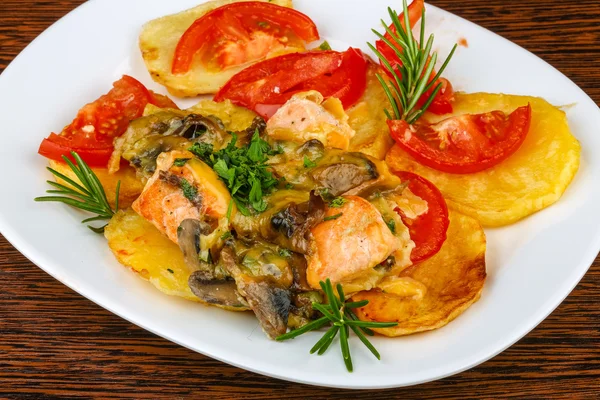 Somon ızgara sebzeli