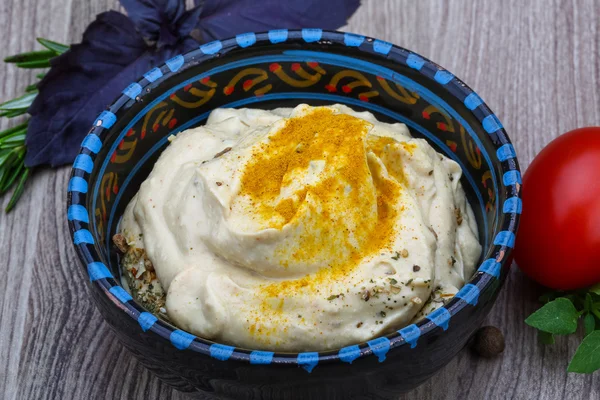 Hummus árabe tradicional — Fotografia de Stock