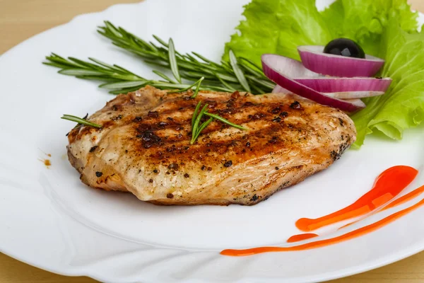 Grilled pork steak  with rosemary — Stock Photo, Image