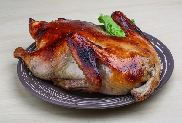 Roasted duck with lettuce