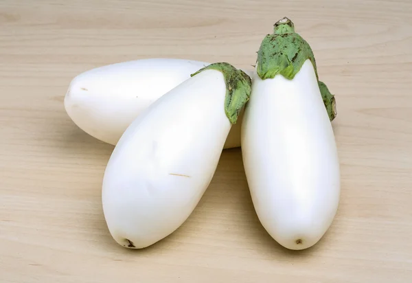 White eggplants on wood — Stock Photo, Image